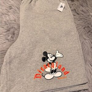 Disney Disneyland Gray Athletic Shorts with Mickey Mouse-Large